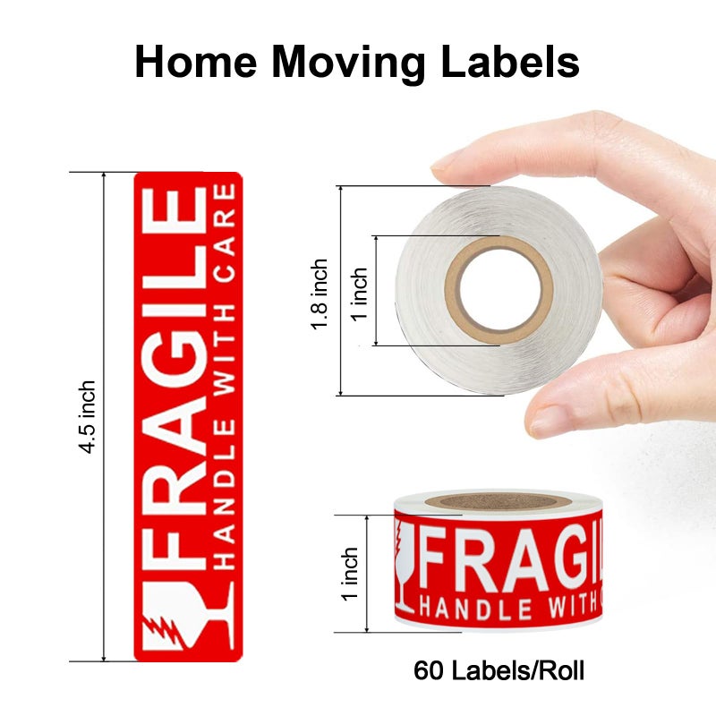 Printholic 960 Count Home Moving Labels,16 Rolls Different Color Coding Moving Labels for Boxes Stickers + Fragile Moving Stickers + 1 Blank Label Roll for Customized Use - Image 5